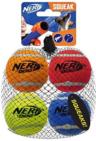 Nerf Dog Squeak Fußball, 14 cm, Orange