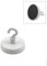 Ferrite White Painted Clamping Magnet with M4 Hook for Hanging, Holding or Displaying Items - 32mm dia - 7.3kg Pull