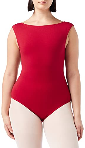 Capezio Body con Scollo a Barca, Body da Danza e Ginnastica, Body da Danza con Elegante Scollo per Migliorare la Silhouette, Body da Danza da Donna per Balletto, Jazz e Altri Stili - Granato, M (M)