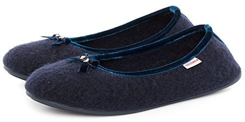 Giesswein Hausschuh Hohenau - Geschlossene Filz Pantoffeln im Ballerina Design, Warme Damen Hausschuhe mit Rutschfester Sohle