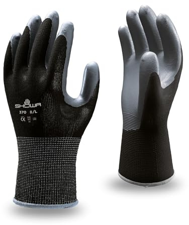 SHOWA 370, Nitril – Beschichtung, Mehrzweck, Schwarz / dunkelgrau, 7/M