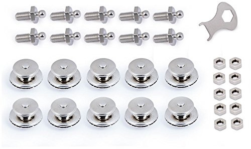 Tenax-Set 10 x Schraube, Mutter und Oberteil, 1 x Schlüssel