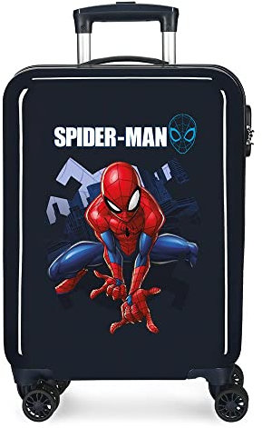 Marvel Spiderman Action Kabinenkoffer Blau 37x55x20 cms Hartschalen ABS Kombinationsschloss 34L 2,6Kgs 4 Doppelräder Handgepäck