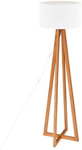 Atmosphera - Lampadaire Molu - bois et blanc H140 cm