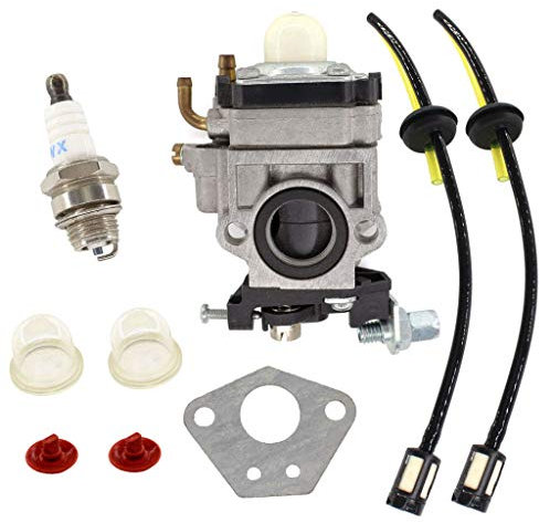 HURI Vergaser mit Dichtung Zündkerze Benzinfilter Benzinschlauch für Timbertech Fuxtec Rotfusch Tarus 52cc 49cc 43cc Motorsensen Freischneider