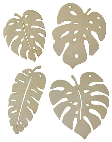 Summer-Ray 20 foglie di legno monstera ritagliate laser fai da te decorazioni per feste artistiche decorazioni per la stanza
