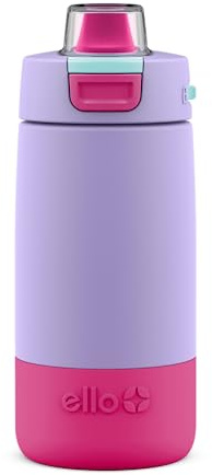 Ello Kids Colby 12oz Insulated Stainless Water Bottle with Straw, Lilac