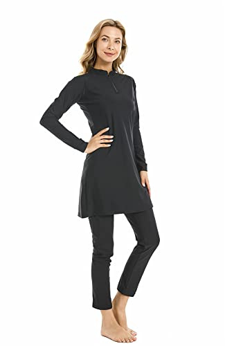 TaissBocco Muslimischer Badeanzug für Frauen Islamische Bademode 3PCS Burkini Full Coverage Badeanzug Plus Size Modest Bademode (3XL, T4)