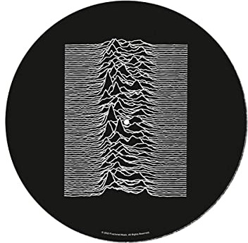 Joy Division Turntable Record Slip Mat for Mixing, DJ Scratching and Home Listening (Unknown Pleasures Design) - Official Merchandise, Black