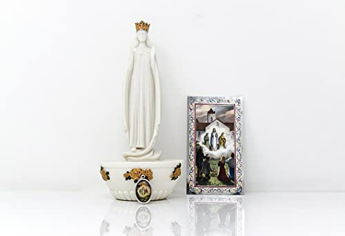 Our Lady of Knock Veronese Holy Water Font with a Prayer Card & Medal.