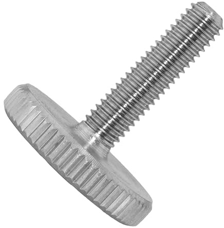 Techtanium Rändelschrauben M6 x 20 mm [niedrige Form] aus Edelstahl A1 (2 Stück) | Daumenschrauben | Handradschrauben | DIN 653