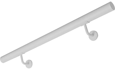 V2Aox Handlauf Treppengeländer aus Edelstahl, Farbe: Weiß, Durchmesser: 4,2 cm, Rostfrei & Wetterfest, Inklusive Montagematerial, Halter, Länge: 180 cm