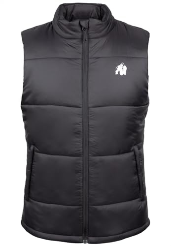 Gorilla Wear Irvine Puffer väst svart fitness väst herr stepmönster