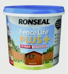 FAB INT PRODUCTS Exterior Wood Paint - Sheds & Fences Life Plus Fence Life Plus, 5 Litre (Medium Oak)