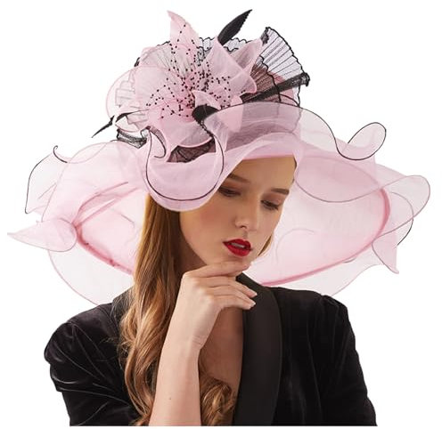 Damenhut Organza Hut Anlasshut Sonnenhut Blumen Strandhut Strohhüte Sommerhut Hüte Damen Sommerhut Damen Elegant