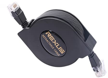 AJOHBM Retractable Flexible Flat CAT-6 RJ45 Network Ethernet Patch Cable For Modem Router LAN Network 1m 2m(1m)