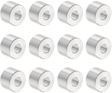 QUARKZMAN 12pcs M6 Separadores de Aluminio, Espaciadores Redondos de Metal Espaciadores Metálicos de Aluminio para M6 Tornillo Pernos, 6.2x15x10mm (ID*OD*Esp.)