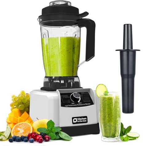 Powerful Blender for Kitchen 1500W, 68 Oz Large Capacity Countertop Blender for Smoothie with Stainless Steel Blades, BPA Free, Frozen Drinks, Ice Crush, Protein Shakes (Silver)
