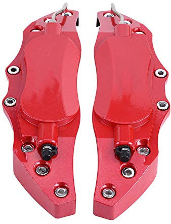 COPERTURA PROTEZIONE PINZA FRENO IN ALLUMINIO PER AUTO RUOTA 16IN-17IN MEDIA (Rosso)