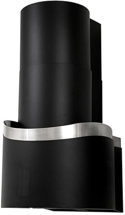 Cappa Cucina Aspirante a Parete Moderna con illuminazione led Aspirante/Filtrante 3 velocità - in acciaio inox - Nera - Made in Italy (motore 420 + kit filtri)