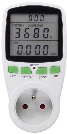 Stromzähler für Steckdose 3680W Wattmeter Energiekostenmessgerät Strommessgerät Bildschirm, Stromverbrauchsmesser, Stromzähler für Zuhause (PMM 1)