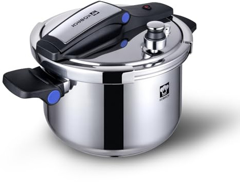 KOBACH 8QT Stainless Steel Pressure Cooker, Olla de presion, Cooking Pressure Cooker, Compatible with Induction and Gas Stovetops, Dishwasher Safe, One-Hand Opening Design