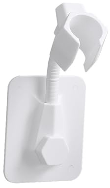 Support Douche Universel, Support Pommeau de Douche Mural, Support de Douche, ABS Réglable, Sans Perçage, Auto Adhésif, Étanche Tournant, pour Baignoire de Salle de Bain (Blanc)