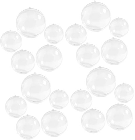 BUGUUYO 20pcs Christmas Fillable Ball Hanging Ornament Plastic Decorative Ball for Christmas Party Decor Indoor Tree Decoration