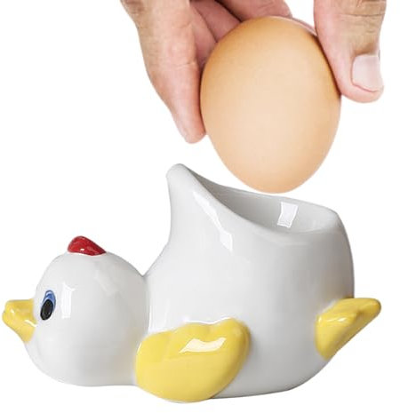 Portauovo in ceramica | Portauovo singolo a di pollo | Design durevole ed elegante per servire la colazione | Ideale per cucina, sala da pranzo e tavolo da brunch