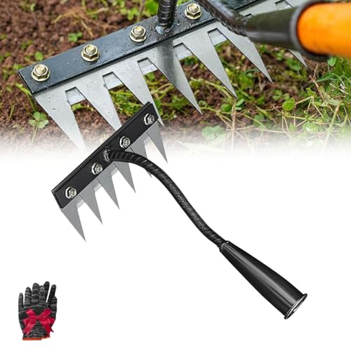 Rateau De Désherbage, 2026 Nouveau Rateau-De-Desherbage-Revolutionnaire, Râteau De Jardin en Acier Au Carbone Robust - Outil De Désherbage Et Déchaumage pour Jardinage (6Teeth)