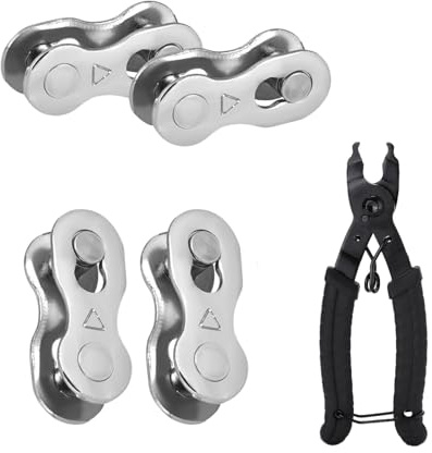 4 Paare Fahrradkettenglied, 1 Stück Kettenschloss Zange, Fahrrad Kettenschloss, Kettenschloss 8fach, Zange Kette Werkzeuge, für Rennrad Sportbike Fahrrad Mountainbike