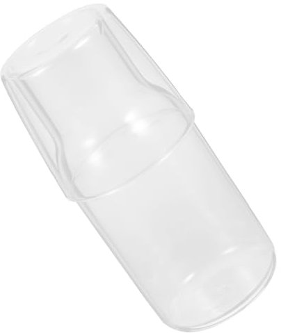 Garneck Glass Water Carafe Cup 360ml High Borosilicate Bedside Water Carafe Set Sturdy Glass Pitcher and Cup for Bedroom Nightstand Use