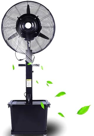 Ventilador Nebulizador Comercial Para Interiores Y Exteriores Con Pulverizador Ventilador Nebulizador Industrial De Pie Ventilador De Pedestal Para Patio Exterior(55cm/21.6in)