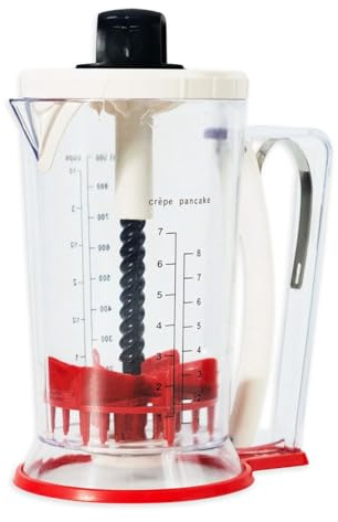 Aboiled Mélangeur et distributeur de pâte à crêpes, distributeur de pâte à crêpes, distributeur de pâte avec poignée à presser – 900 ml