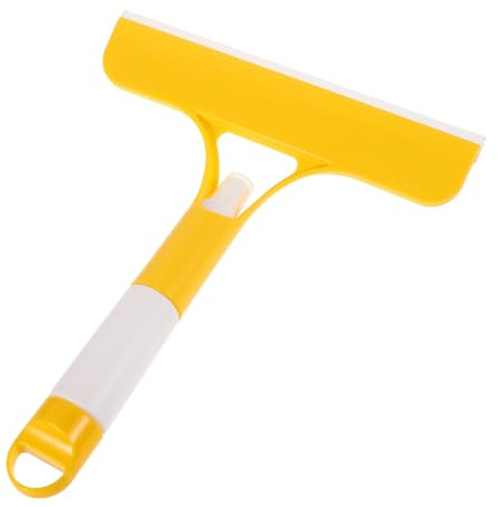 NIYANGLE 3-in-1 Mini Small Handheld Squeegee for Window Cleaning with Spray and Brush, Streak-free Plastic Glass Door and Car Windshield Cleaner for Bathroom Mirrors and Household Glass