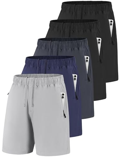 JOVCOVL Short de sport court pour homme - Séchage rapide - Léger et respirant - Avec poches zippées - Pour fitness, jogging
