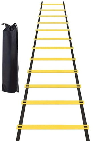 Generisch Agility-Leiter 19,6 Fuß Trainingsgerät Tragetasche 12 Sprossen-Geschwindigkeitstrainingsausrüstung, Übungen, Baseball, Fußball, Fitnessstudio, Übung, Koordination, Ausdauer, Sport, Leistung