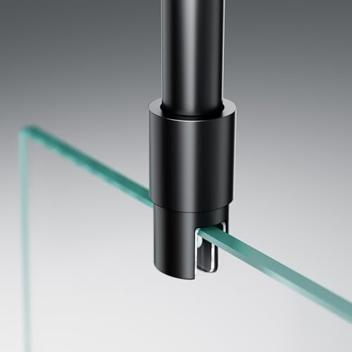 OsmanthBD Barra stabilizzatrice per box doccia da soffitto in acciaio inox 304, lunghezza 564 mm, per vetro da 6-10 mm, nero opaco