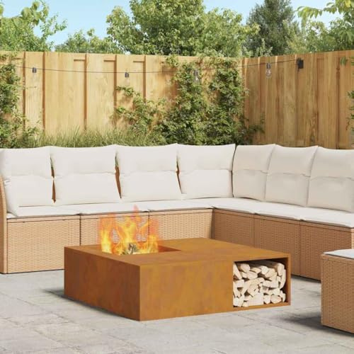 Generico Focolare Marrone 100 x 100 x 30 cm Acciaio corten,Caminetti-859001