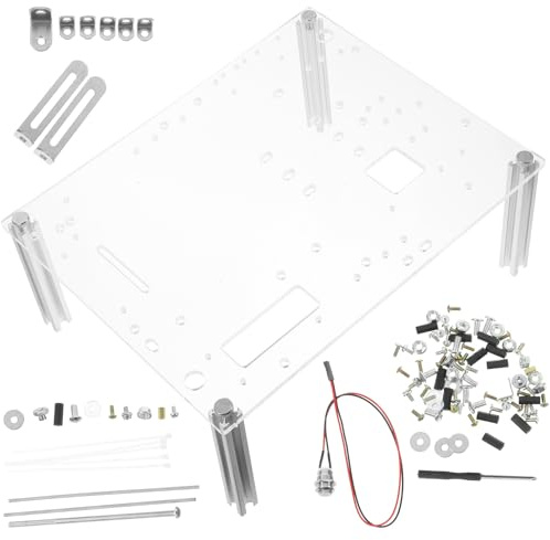YOSADIER Soporte de Chasis Abierto Transparente para Caja de PC Pequeña/uatx, Base Resistente para Pruebas de Computadora al Aire Libre, Accesorio Compacto para Bricolaje y Mantenimiento
