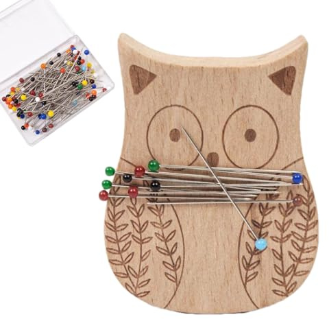 Minder de agujas de madera, soporte magnético para agujas de coser y pinzas para el pelo, herramienta de costura y manualidades