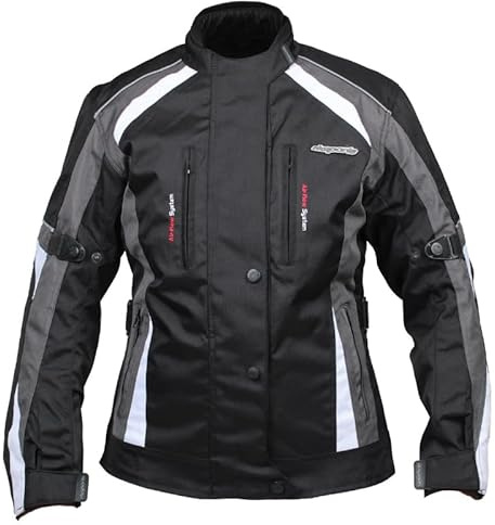 RKsports 747 Ladies Waterproof Textile Motorcycle Motorbike Pink Grey Purple Hi-Vis Jacket