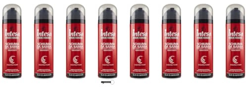 Lot de 8 mousses à raser Intesa pour homme à l'huile d'avocat, hydratantes, 300 ml, porte-clés Italy Shop Service gratuit