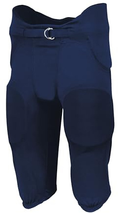 Russell Athletic Boys Integrated 7-Piece Pad Football Pant, Navy, M