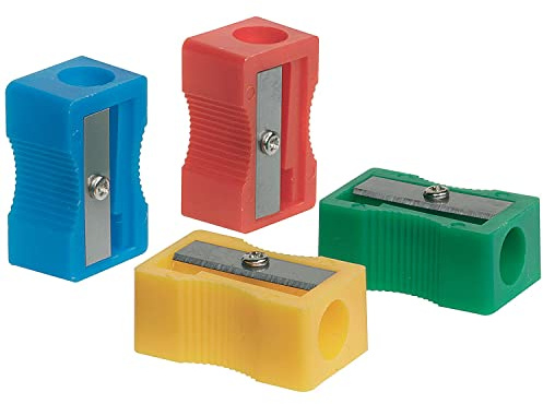 Q-Connect - Sacapuntas, 1 orificio, plástico, 10 unidades, varios colores