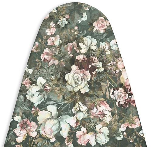Encasa XO Ironing Board Cover and Pad 54x15 Standard Size | Thick 4mm Felt Padded Iron Board Cover with Padding, Scorch & Stain Resistant Cotton, Heavy Duty Elastic Bungee Snug Fit - [Design]