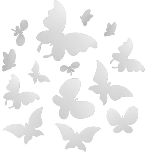 VORCOOL 3D Spiegel Wandaufkleber Schmetterling - Acryl Spiegel Wandtattoo für Wohnzimmer, Schlafzimmer & Badezimmer (60x40cm)