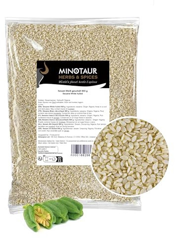 Minotaur Seeds | Sésame Blanc décortiqué, Graines de Sésame Naturelles, Vegan, 2 x 500 g (1 Kg)