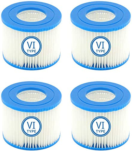 Mscomft Filtre Spa VI Cartouches filtrantes de Rechange pour Piscine for Bestway Flowclear pour Filtre de Piscine for Bestway VI, for Miami, for Vegas, for Monaco Taille 6-58323 (4 Pcs)