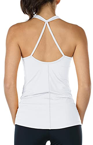icyzone Women's Workout Yoga Tank Tops - Racerback Sport Vest Sleeveless Gym Running Shirt